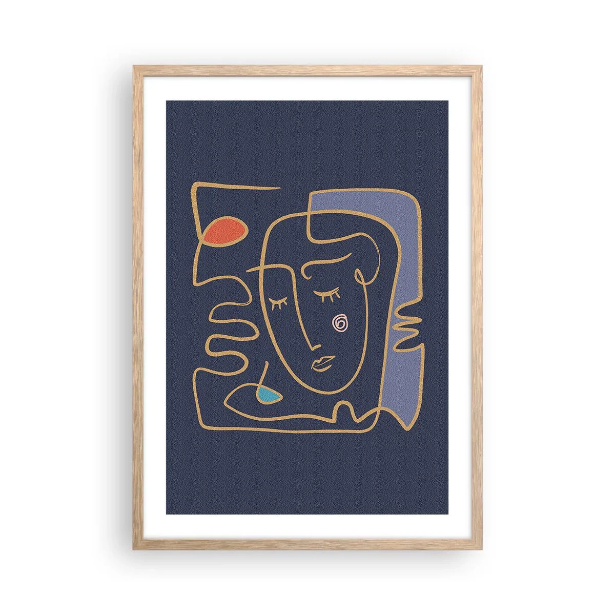 Poster in cornice rovere chiaro - Pensierosa - 50x70 cm