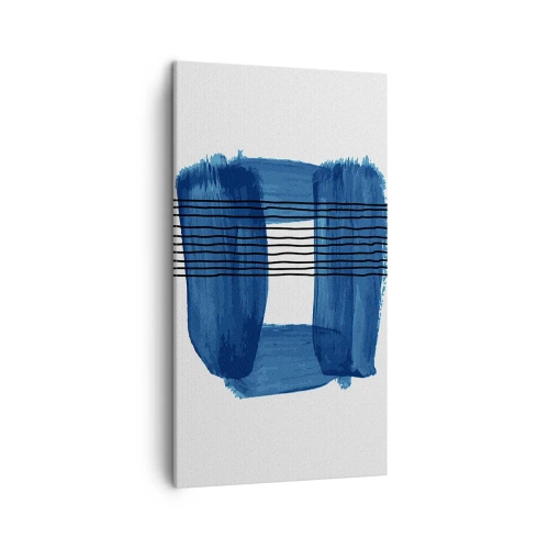 Quadro su tela - Stampe su Tela - Composizione blu e nera - 45x80 cm