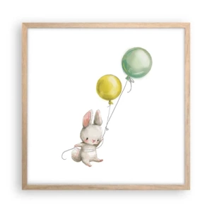 Poster in cornice rovere chiaro - Volo anch'io! - 50x50 cm