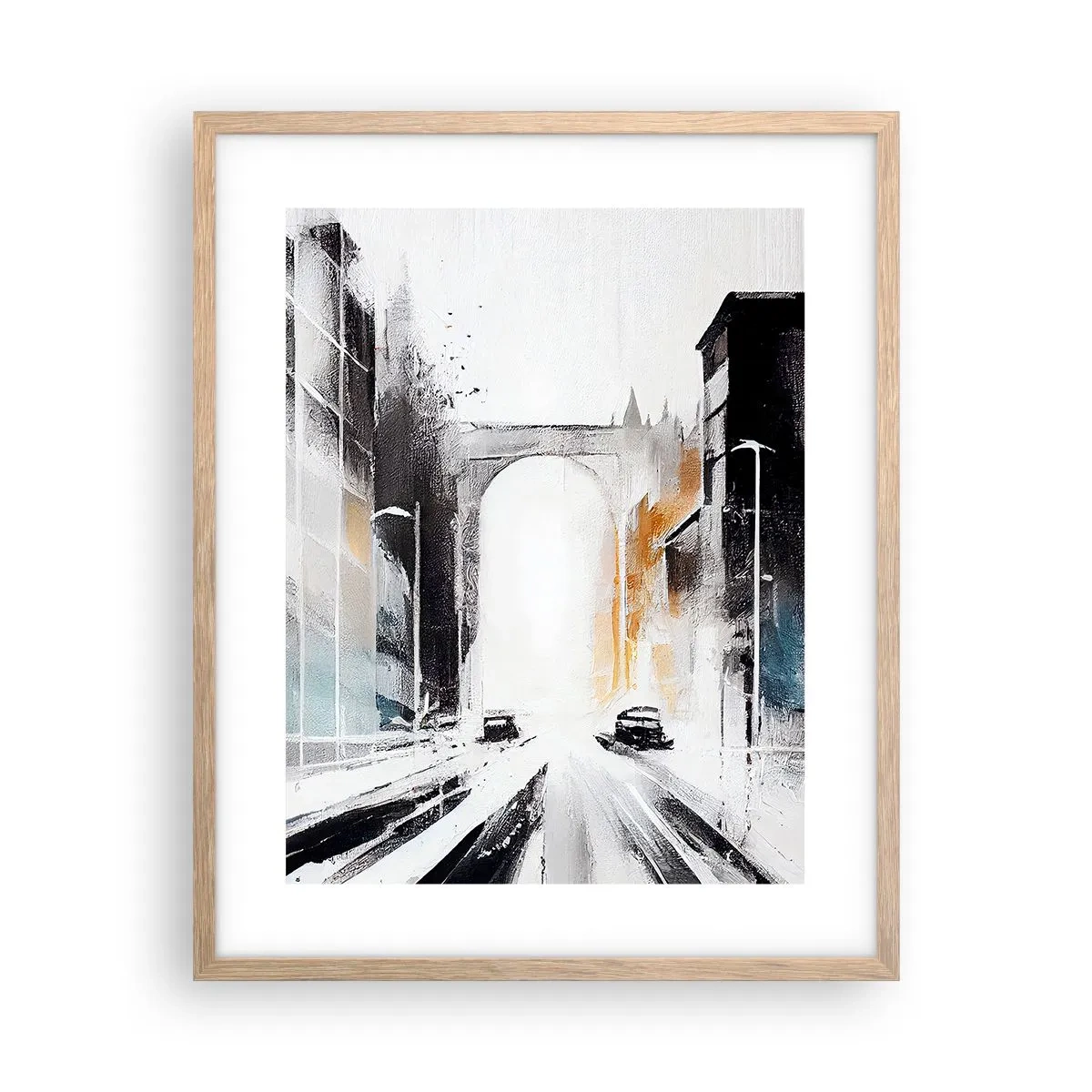 Poster in cornice rovere chiaro - Studio di città: architettura e movimento - 40x50 cm