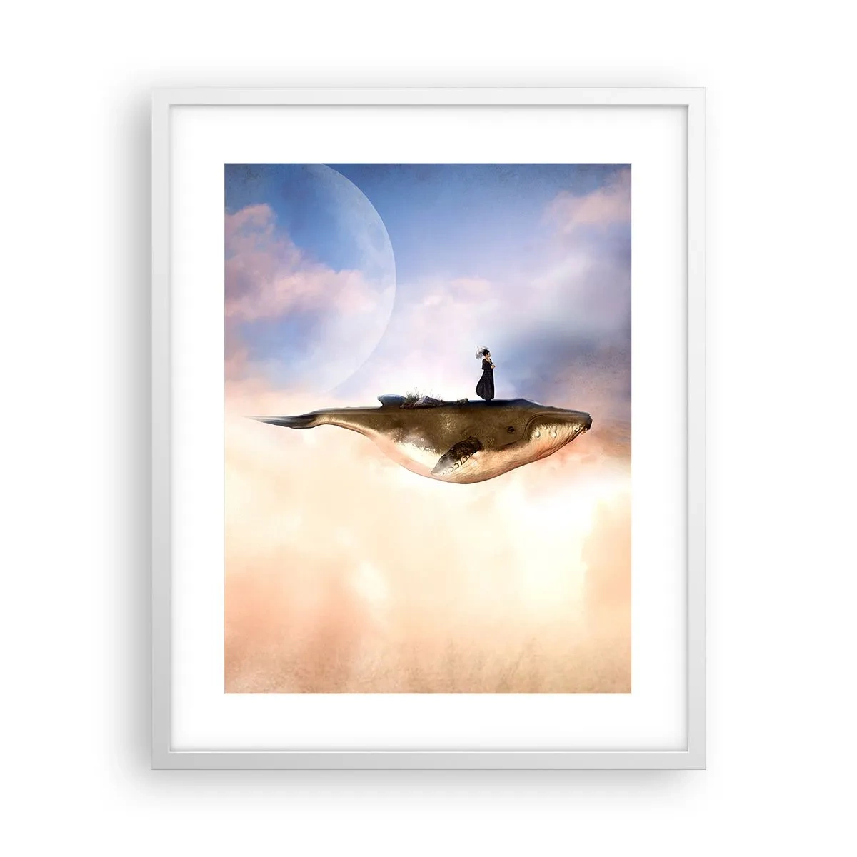 Poster in cornice bianca - Viaggio surreale - 40x50 cm