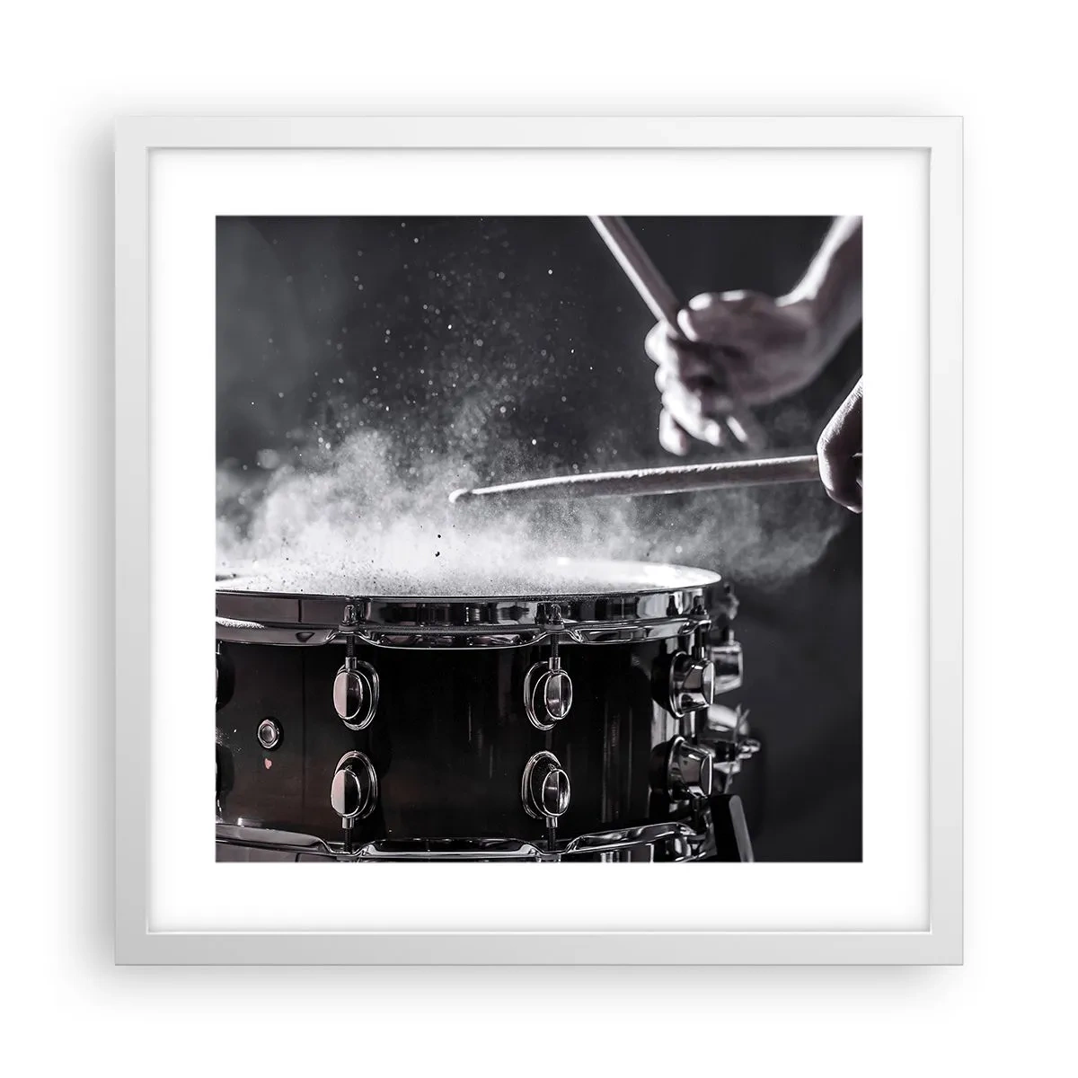 Poster in cornice bianca - Il polso della musica - 40x40 cm