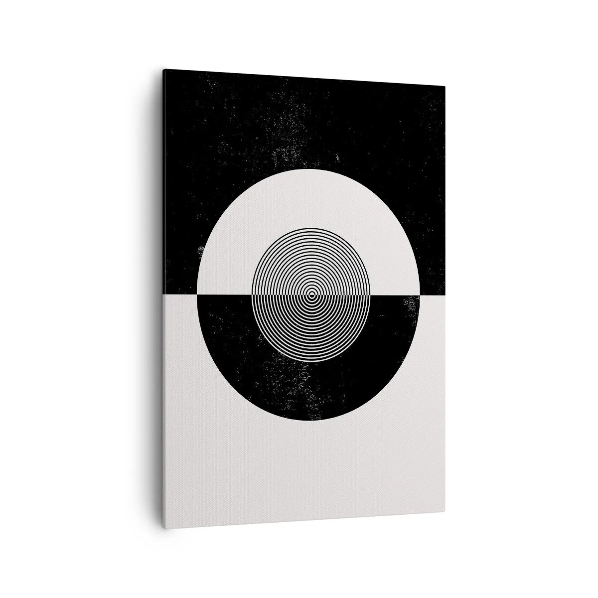 Quadro su tela - Stampe su Tela - Motivo grafico in bianco e nero a contrasto - 70x100cm - Armonia in bianco e nero - Decorazione murale moderna per soggiorno e camera da letto ARTTOR