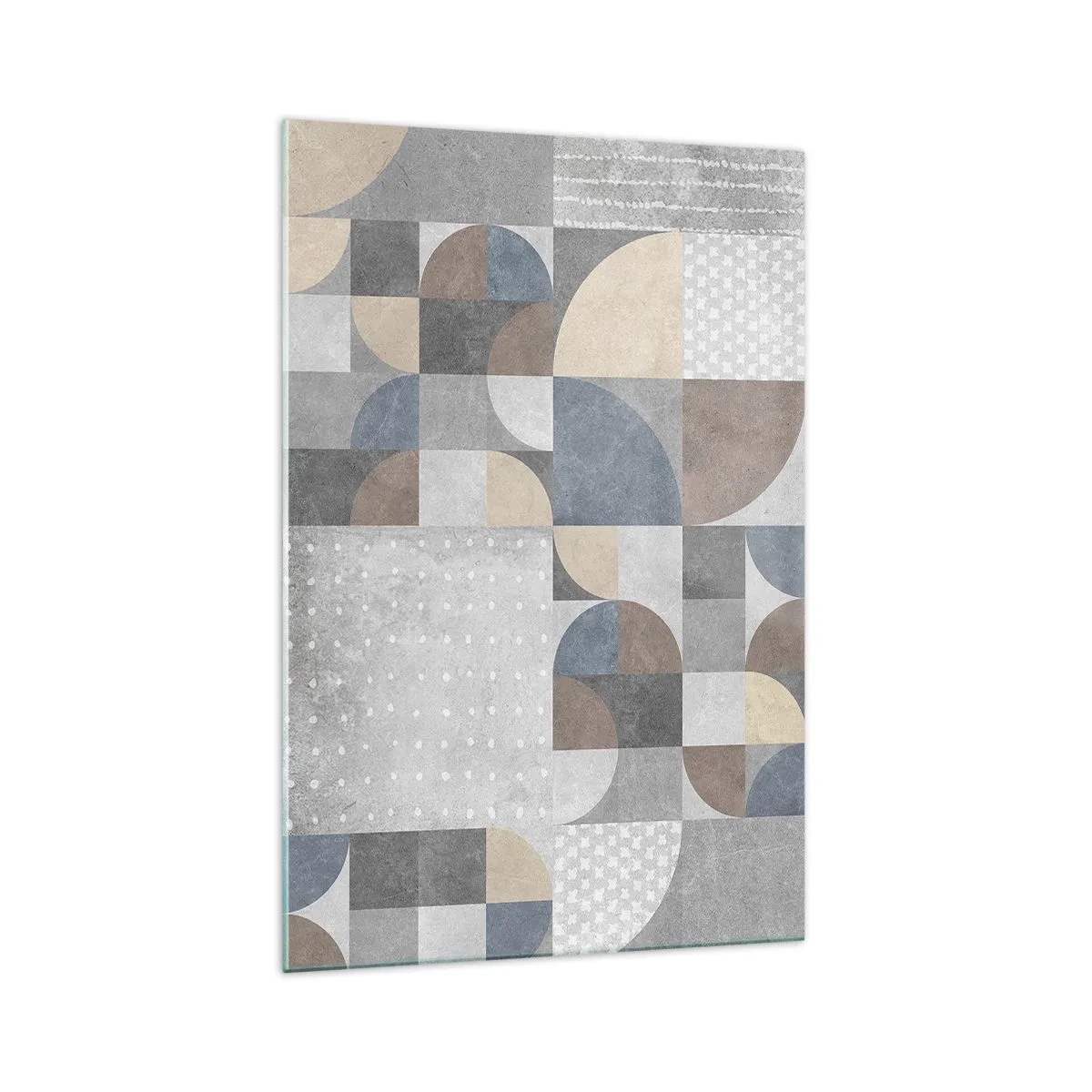 Quadro su vetro - Motivo geometrico in tonalità pastello - 70x100cm - Fantasia di ceramica - Decorazione murale moderna per soggiorno e camera da letto ARTTOR