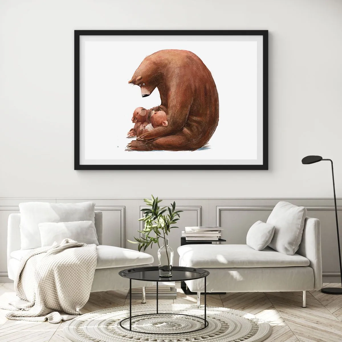 Poster in cornice nera - Sogni d'oro, bambini - 50x40 cm