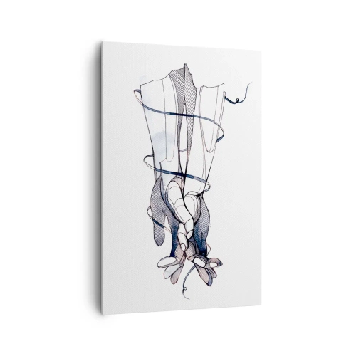 Quadro su tela - Stampe su Tela - Un disegno sottile di una mano con un fiore delicato - 80x120cm - Studio del tocco - Decorazione murale moderna per soggiorno e camera da letto ARTTOR