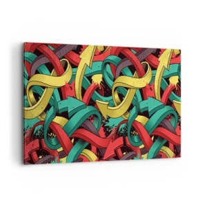 Quadro su tela - Stampe su Tela - Frecce astratte in colori vivaci che creano caos - 120x80cm - Qual è la via giusta? - Decorazione murale moderna per soggiorno e camera da letto ARTTOR