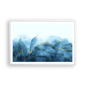 Poster in cornice bianca - Blu nell'oro - 91x61 cm