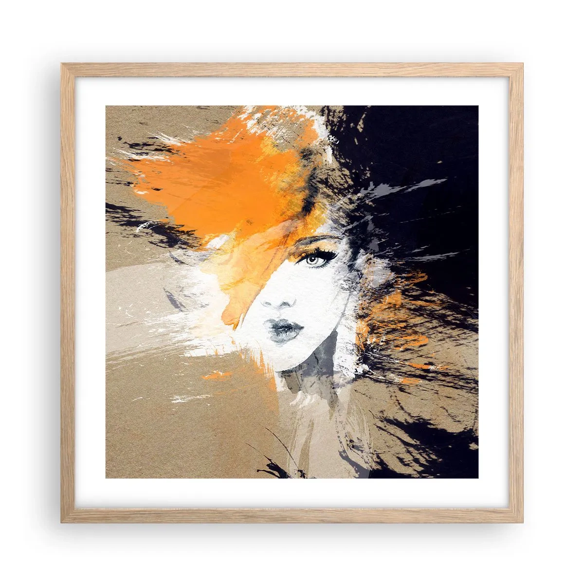 Poster in cornice rovere chiaro - E la luce fu - 50x50 cm