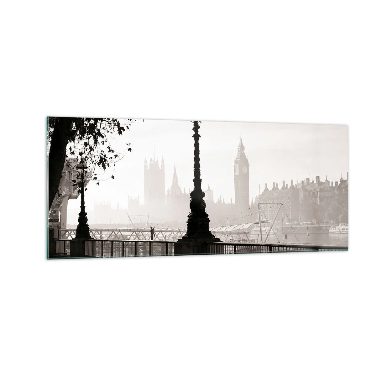 Quadro su vetro - Un mattino a Londra - 100x40 cm