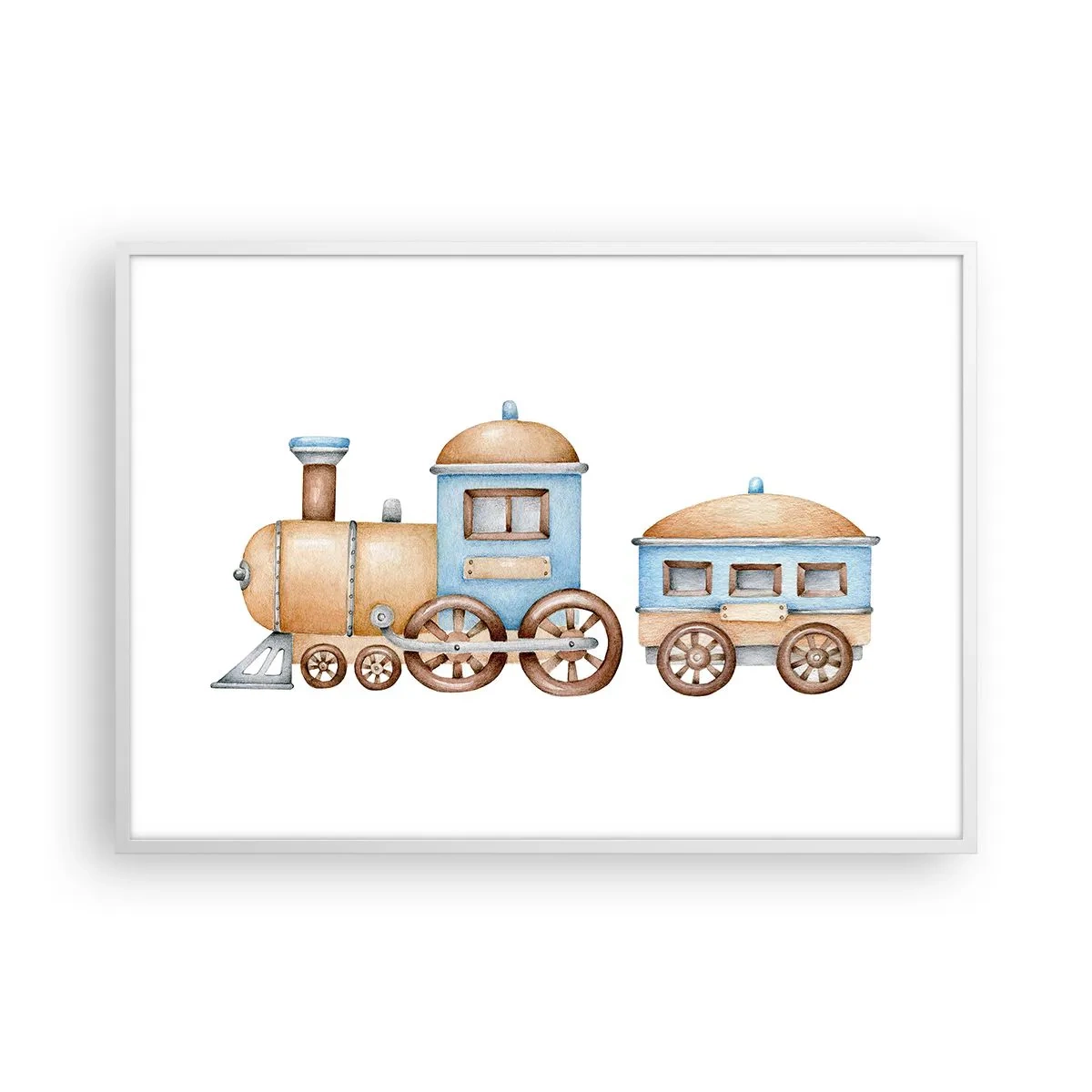 Poster in cornice bianca - Fermo alla stazione... - 100x70 cm