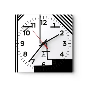 Orologio da parete - Orologio in Vetro - Semplicemente un bacio - 40x40 cm