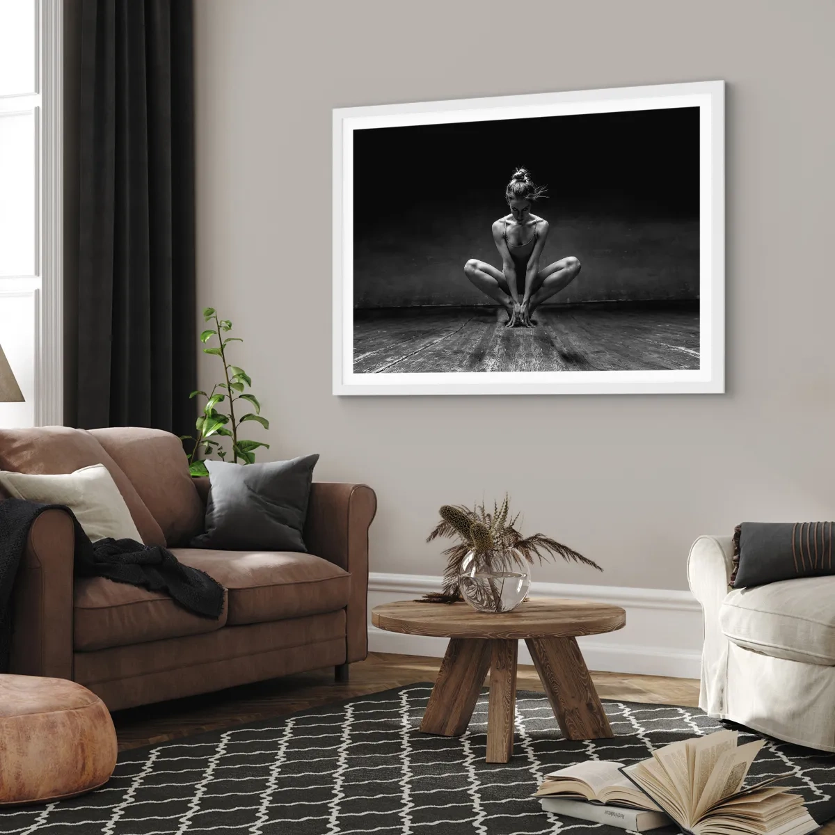 Poster in cornice bianca - La concentrazione dell'energia della danza - 40x30 cm