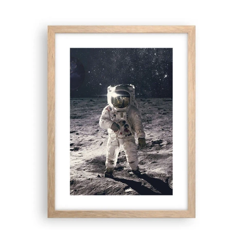 Poster in cornice rovere chiaro - Saluti dalla luna - 30x40 cm