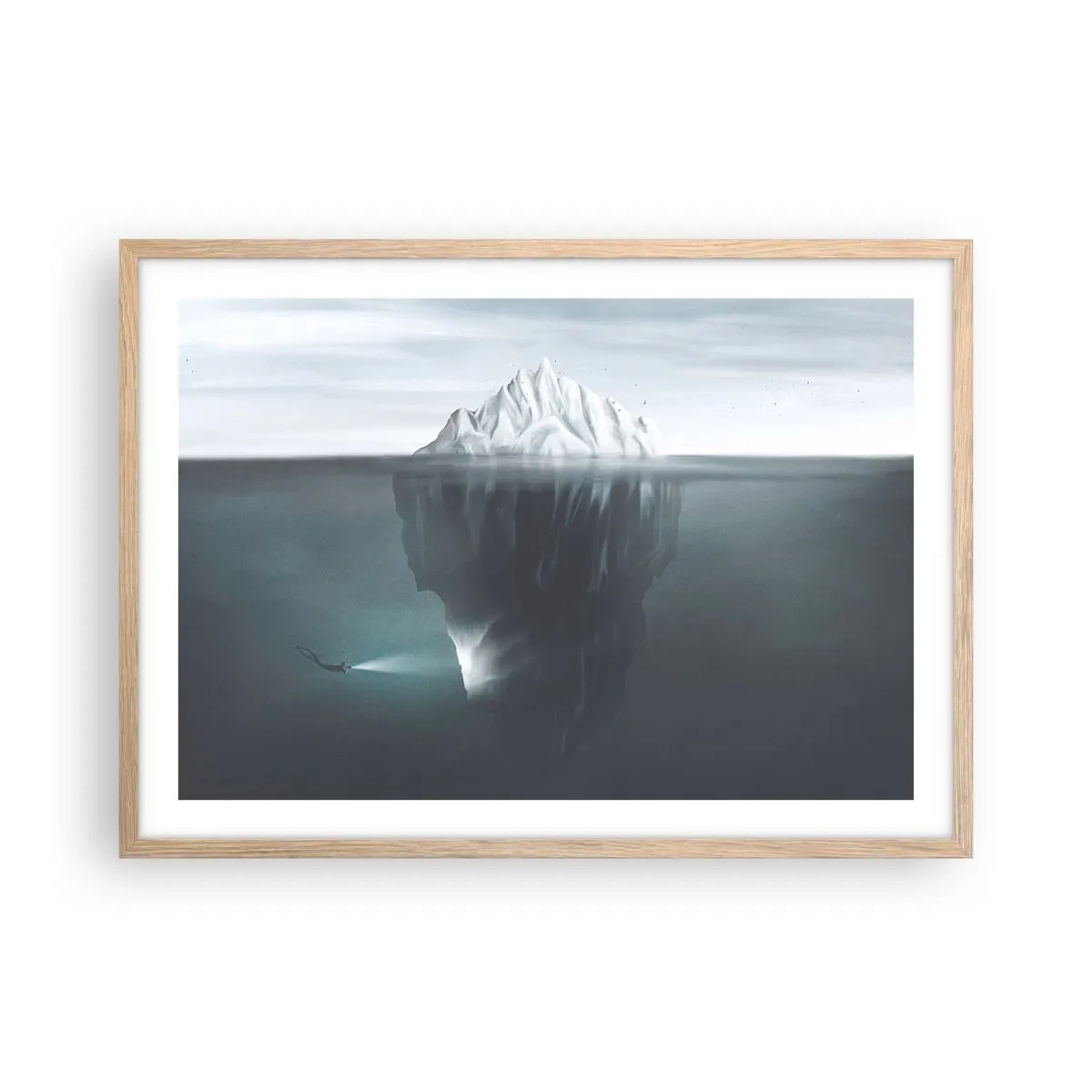 Poster in cornice rovere chiaro - Mistero sottomarino - 70x50 cm