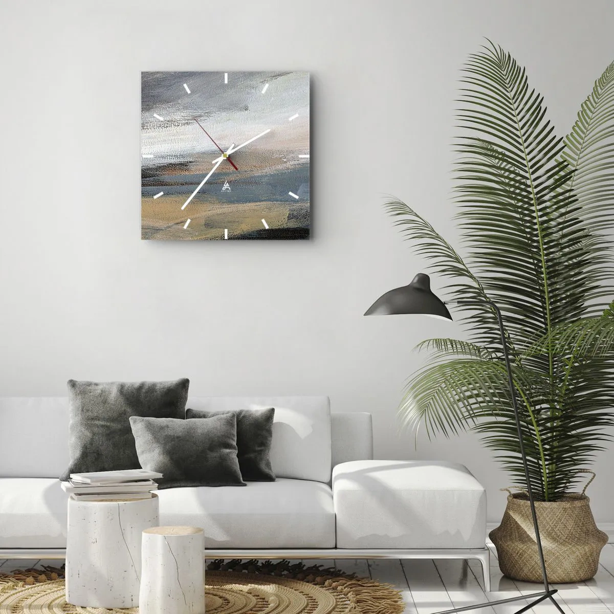 Orologio da parete - Orologio in Vetro - Astrazione: paesaggio del nord - 40x40 cm