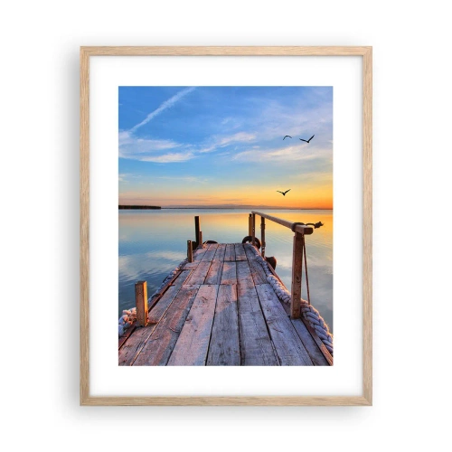 Poster in cornice rovere chiaro - Camminando verso il sole - 40x50 cm