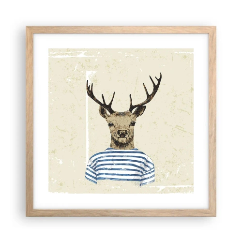 Poster in cornice rovere chiaro - Mi piacciono le camicie a righe! - 40x40 cm