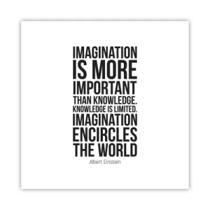 Poster - Einstein sul potere dell'immaginazione - 40x40 cm
