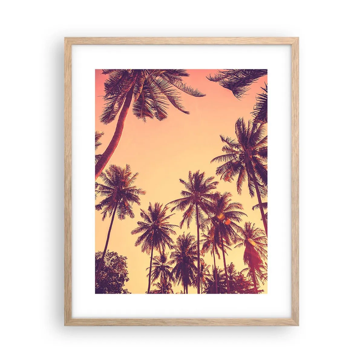 Poster in cornice rovere chiaro - Composizione tropicale - 40x50 cm