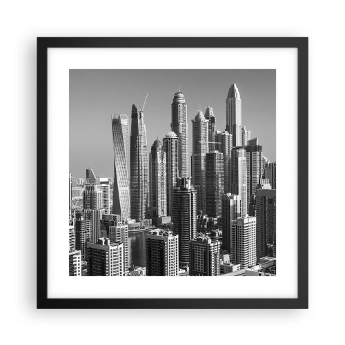 Poster in cornice nera - La città sul deserto - 40x40 cm