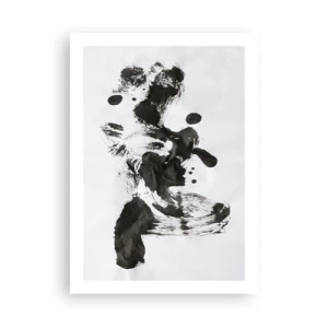 Poster - Astrazione in bianco e nero nello stile dell'espressionismo - 50x70cm - C'è un senso nella follia? - Decorazione murale moderna per soggiorno e camera da letto ARTTOR
