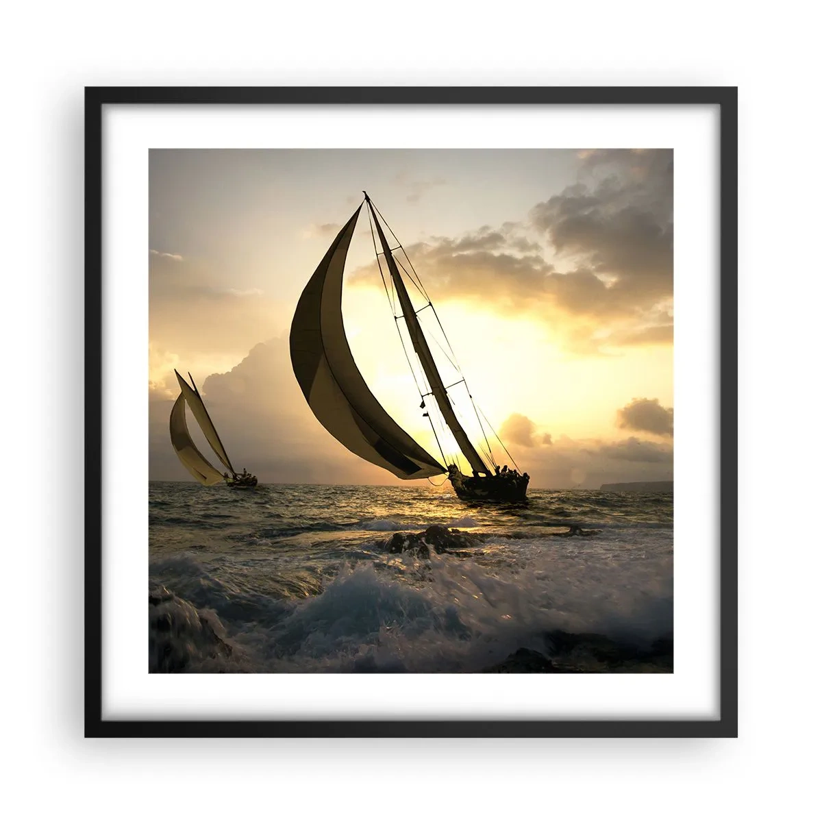 Poster in cornice nera - Con il vento e controvento - 50x50 cm