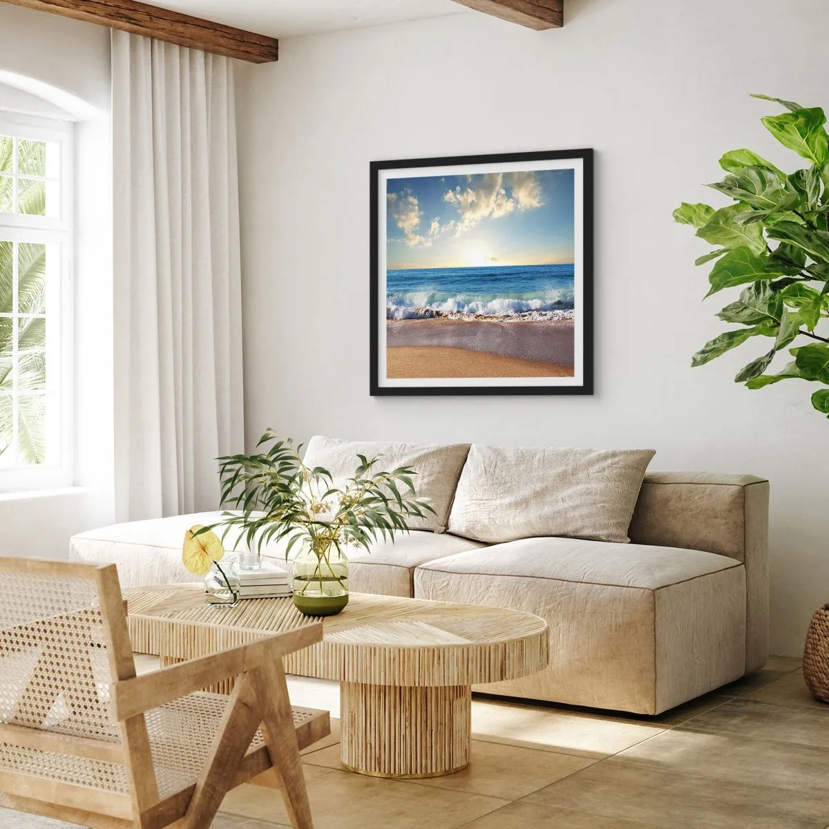 Poster in cornice nera - Insieme movimento e immobilità - 40x40 cm