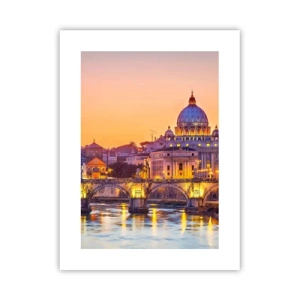 Poster - Tramonto sulla Città Eterna - 30x40 cm