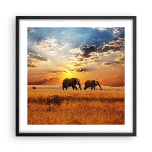 Poster in cornice nera - Passeggiata familiare - 50x50 cm