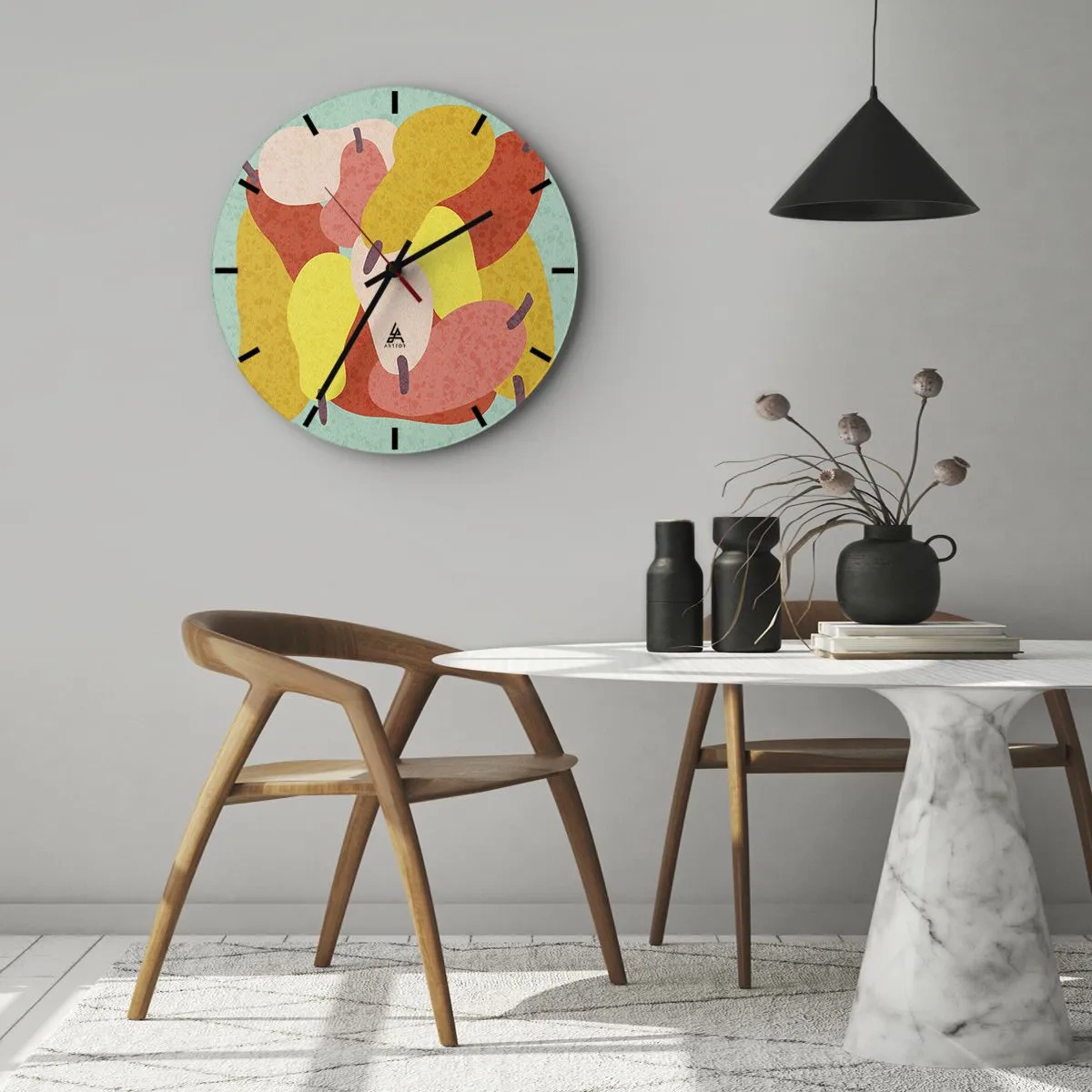 Orologio da parete - Orologio in Vetro - Assaggia il sole estivo - 40x40 cm