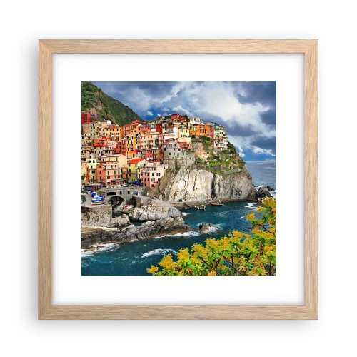 Poster in cornice rovere chiaro - Aggrappate alla roccia - 30x30 cm