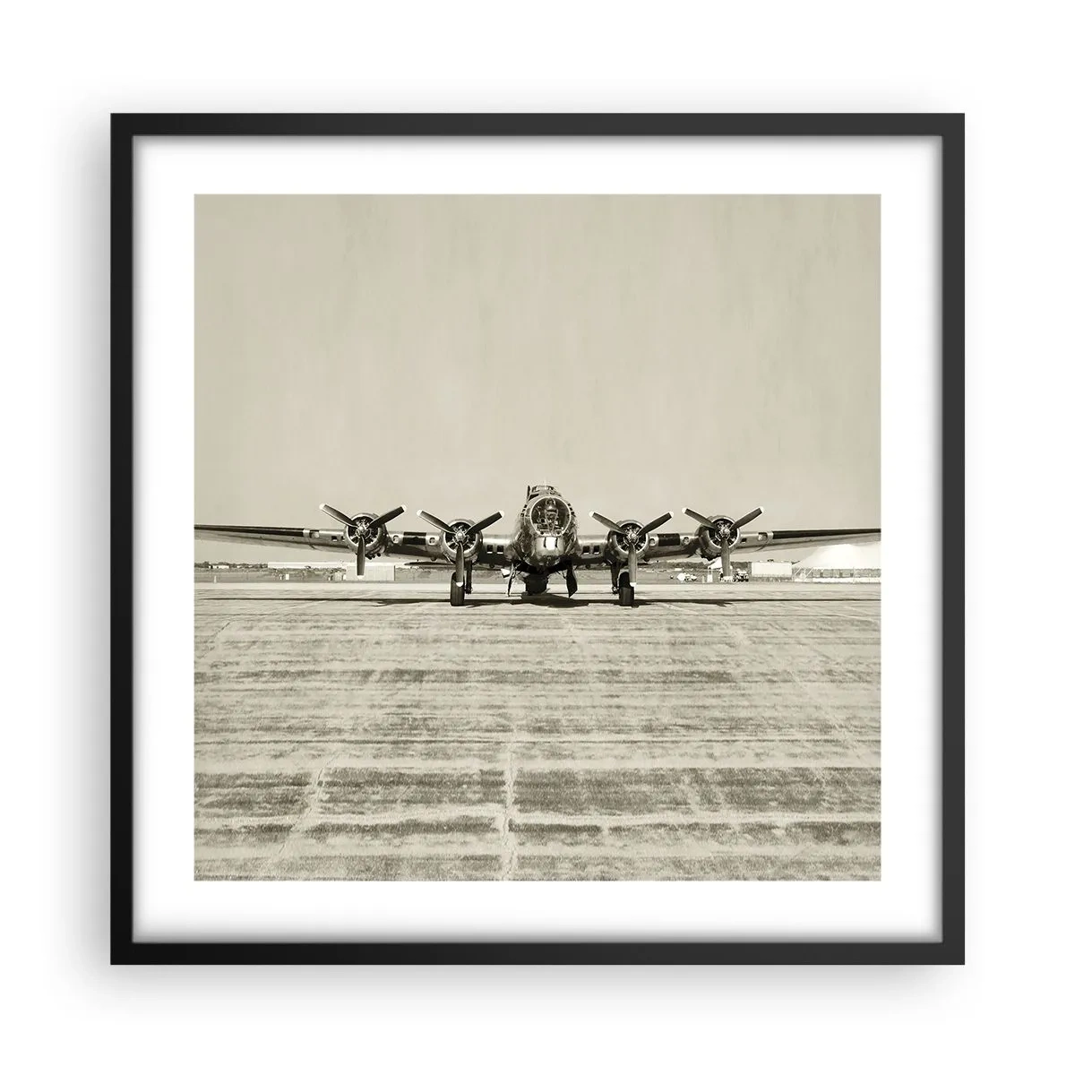 Poster in cornice nera - Pronto come sempre - 50x50 cm