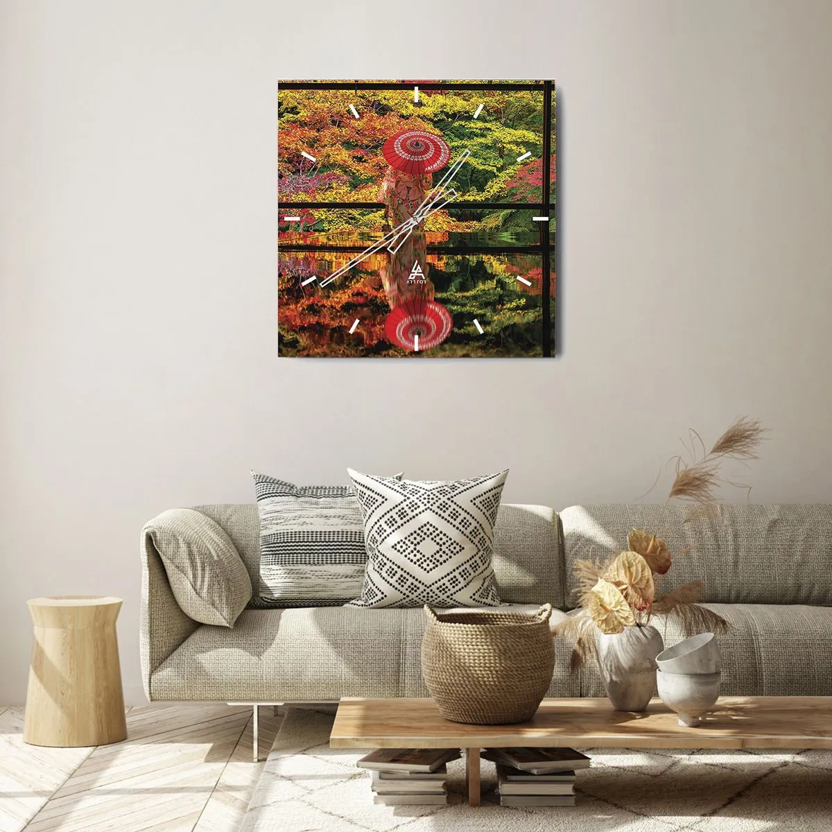 Orologio da parete - Orologio in Vetro - Nel tempio della natura - 40x40 cm