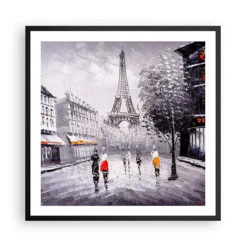 Poster in cornice nera - Passeggiata a Parigi - 60x60 cm