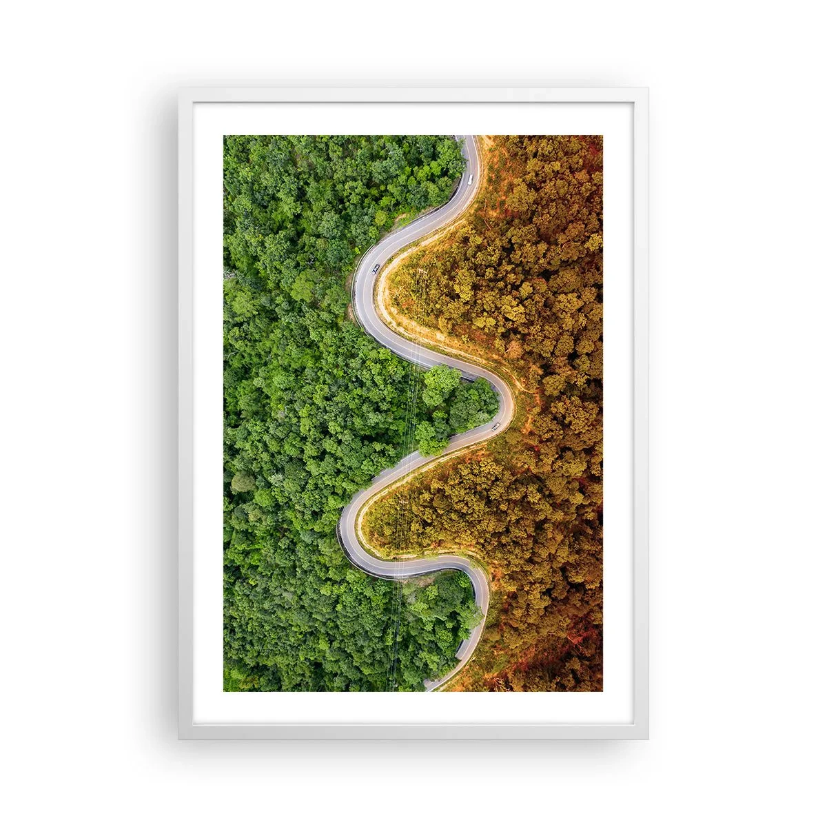 Poster in cornice bianca - Confine e separazione - 50x70 cm