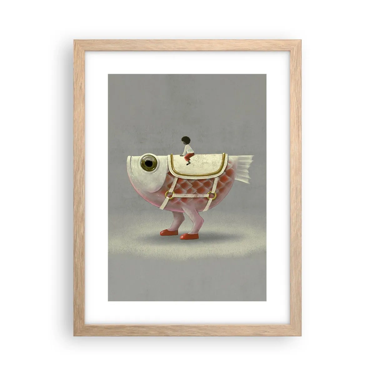 Poster in cornice rovere chiaro - Il cavaliere del pesce - 30x40 cm