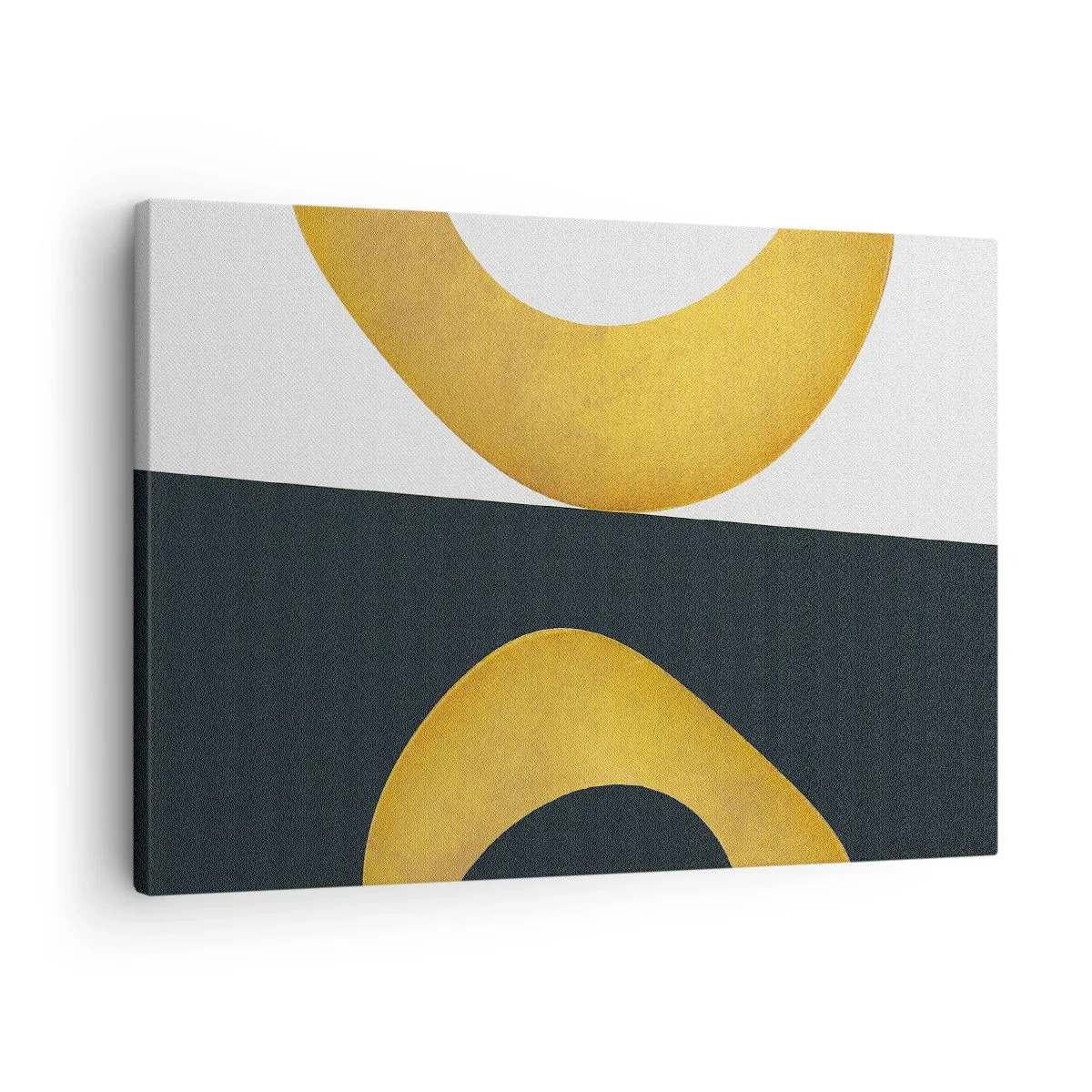 Quadro su tela - Stampe su Tela - Forme geometriche in oro su sfondo bianco e scuro - 70x50cm - Iniziamo dall'oro - Decorazione murale moderna per soggiorno e camera da letto ARTTOR
