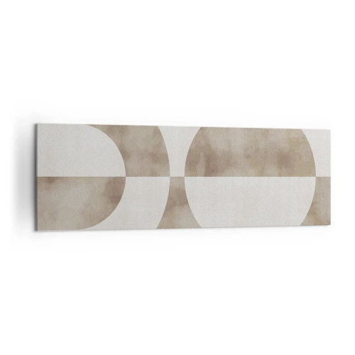 Quadro su tela - Stampe su Tela - Un dipinto astratto nei toni del beige con forme geometriche e simmetria. - 160x50cm - Analogie e differenze - Decorazione murale moderna per soggiorno e camera da letto ARTTOR