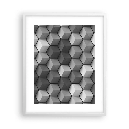 Poster in cornice bianca - Puzzle cubista - 40x50 cm