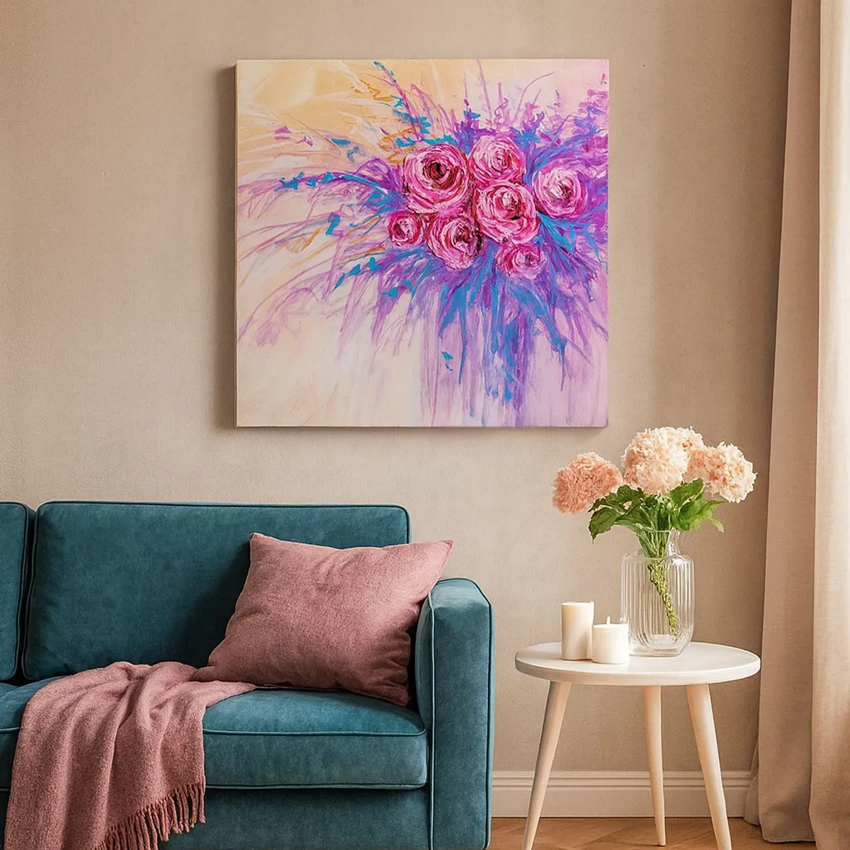 Quadro su tela - Stampe su Tela - Fontana rosa - 30x30 cm