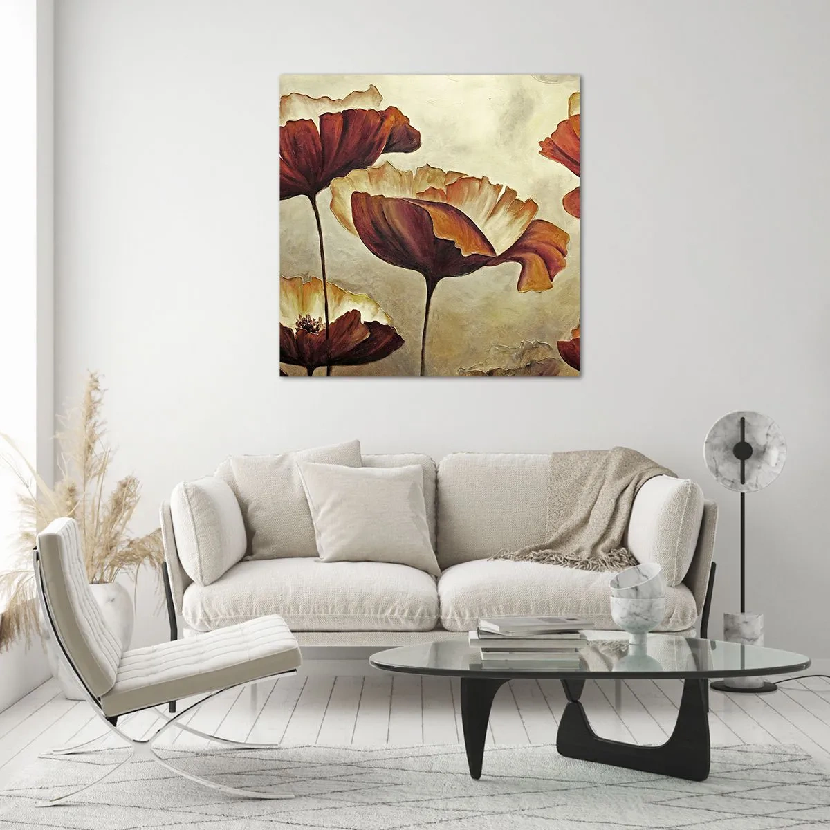 Quadro su vetro - Nei prati e nei campi - 60x60 cm