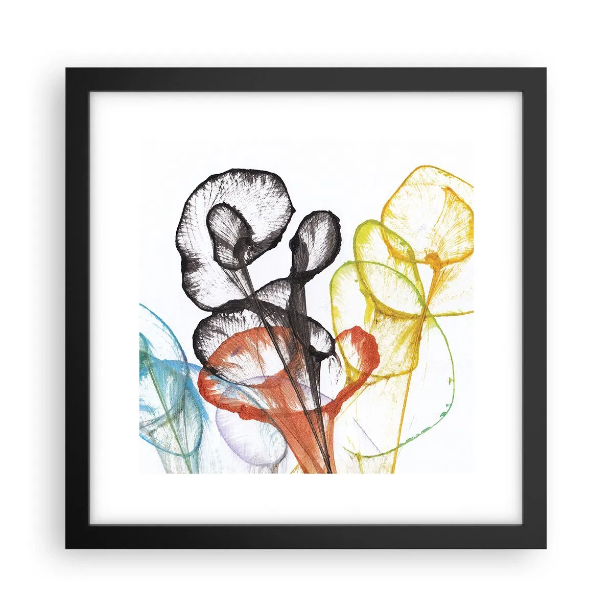 Poster in cornice nera - Fiori con l'anima - 30x30 cm