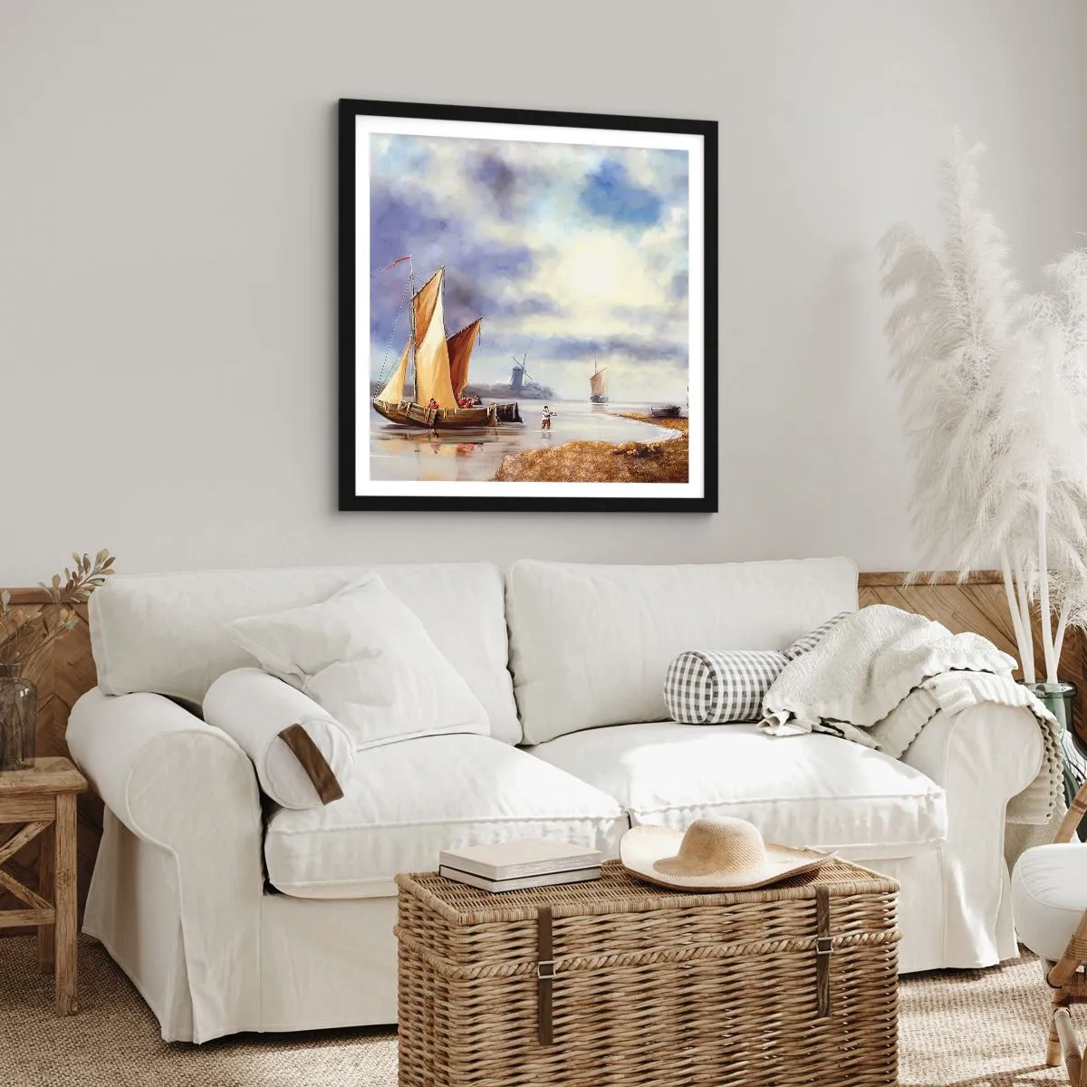 Poster in cornice nera - Il ritorno dei marinai - 50x50 cm