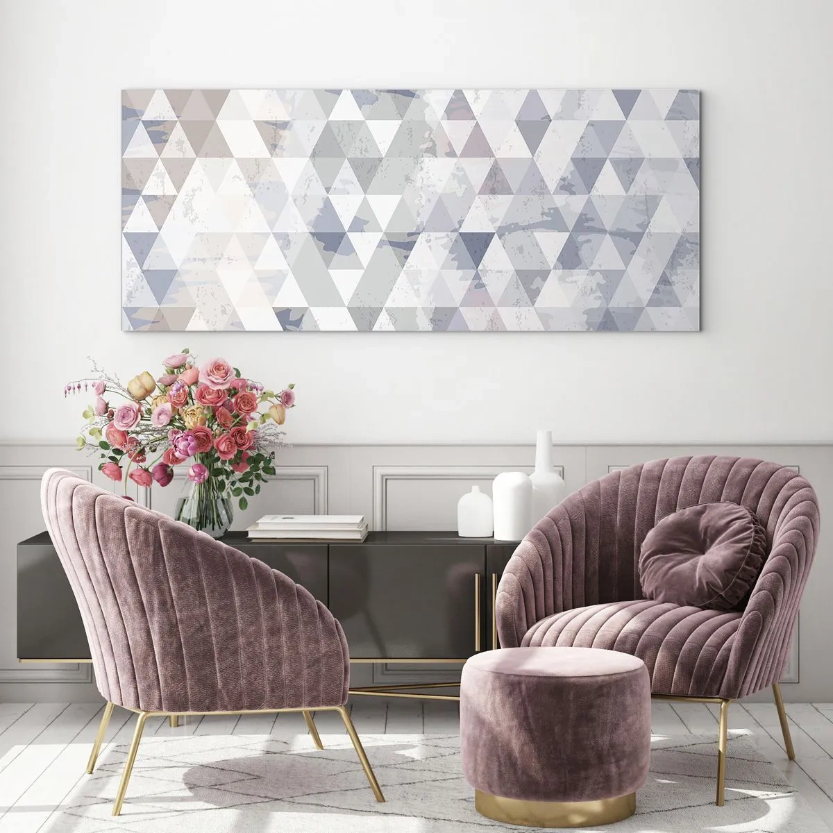 Quadro su vetro - Al ritmo di tre - 100x40 cm