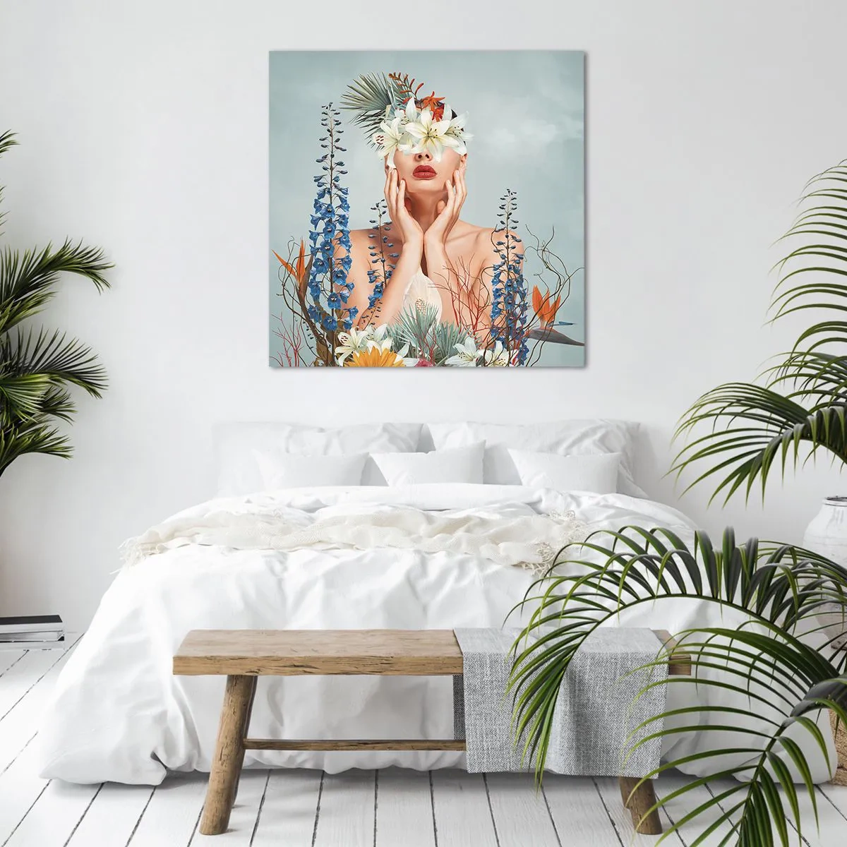 Quadro su tela - Stampe su Tela - Donna - fiore - 30x30 cm