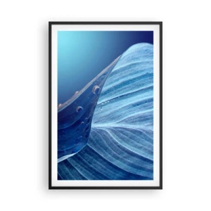 Poster in cornice nera - Gocce di blu nascoste - 61x91 cm