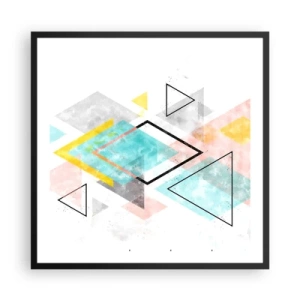 Poster in cornice nera - Gioco geometrico - 60x60 cm