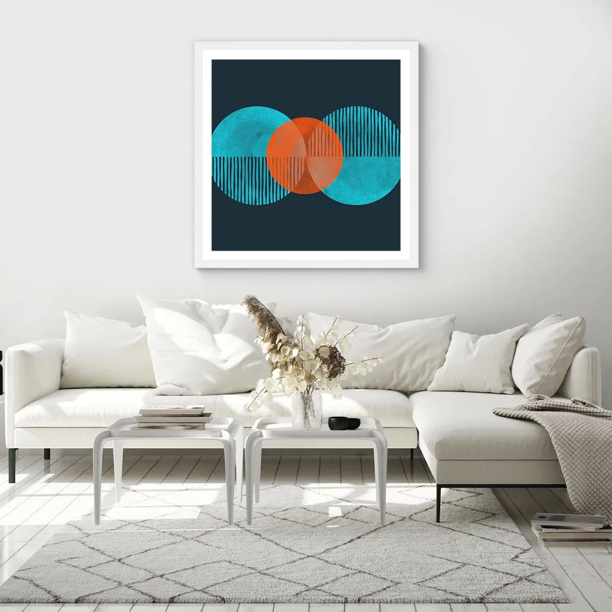 Poster in cornice bianca - Composizione simmetrica - 40x40 cm