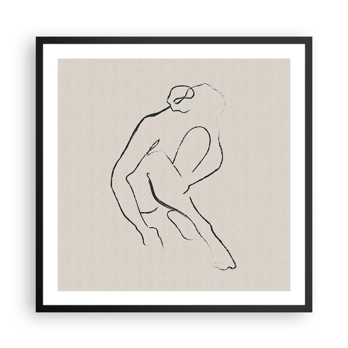 Poster in cornice nera - Schizzo intimo - 60x60 cm